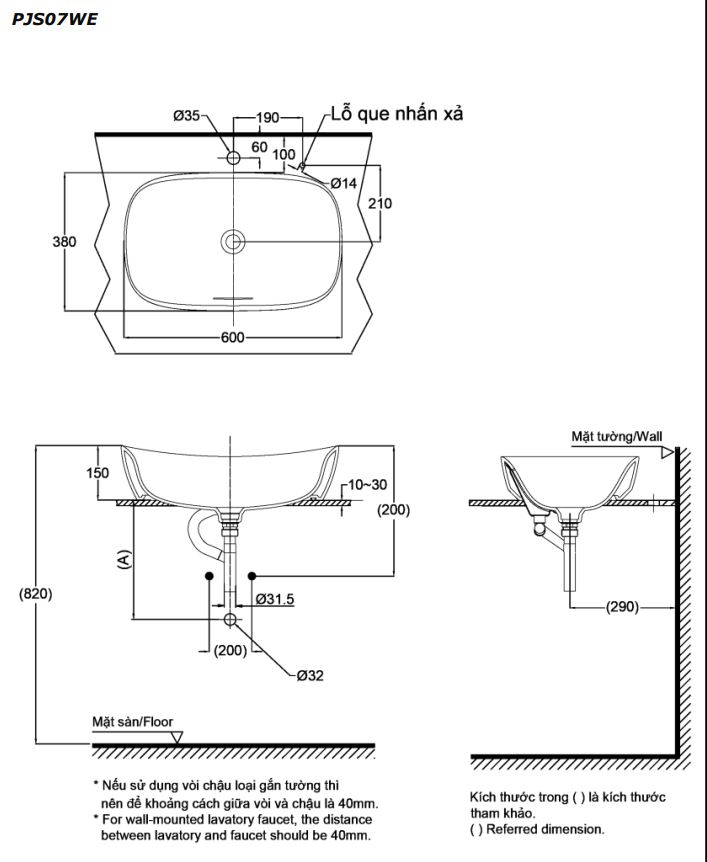 Chậu lavabo đặt bàn Galalato TOTO PJS07WE#GW (PJS07WEGW) trắng bóng