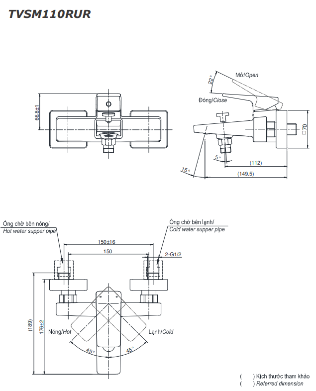 Bộ sen tắm nóng lạnh TOTO TVSM110RUR DGH108ZR (5 chế độ)