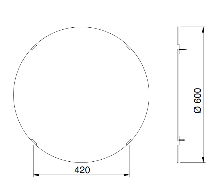 Gương phòng tắm TOTO YM6060FG tròn Ø60cm