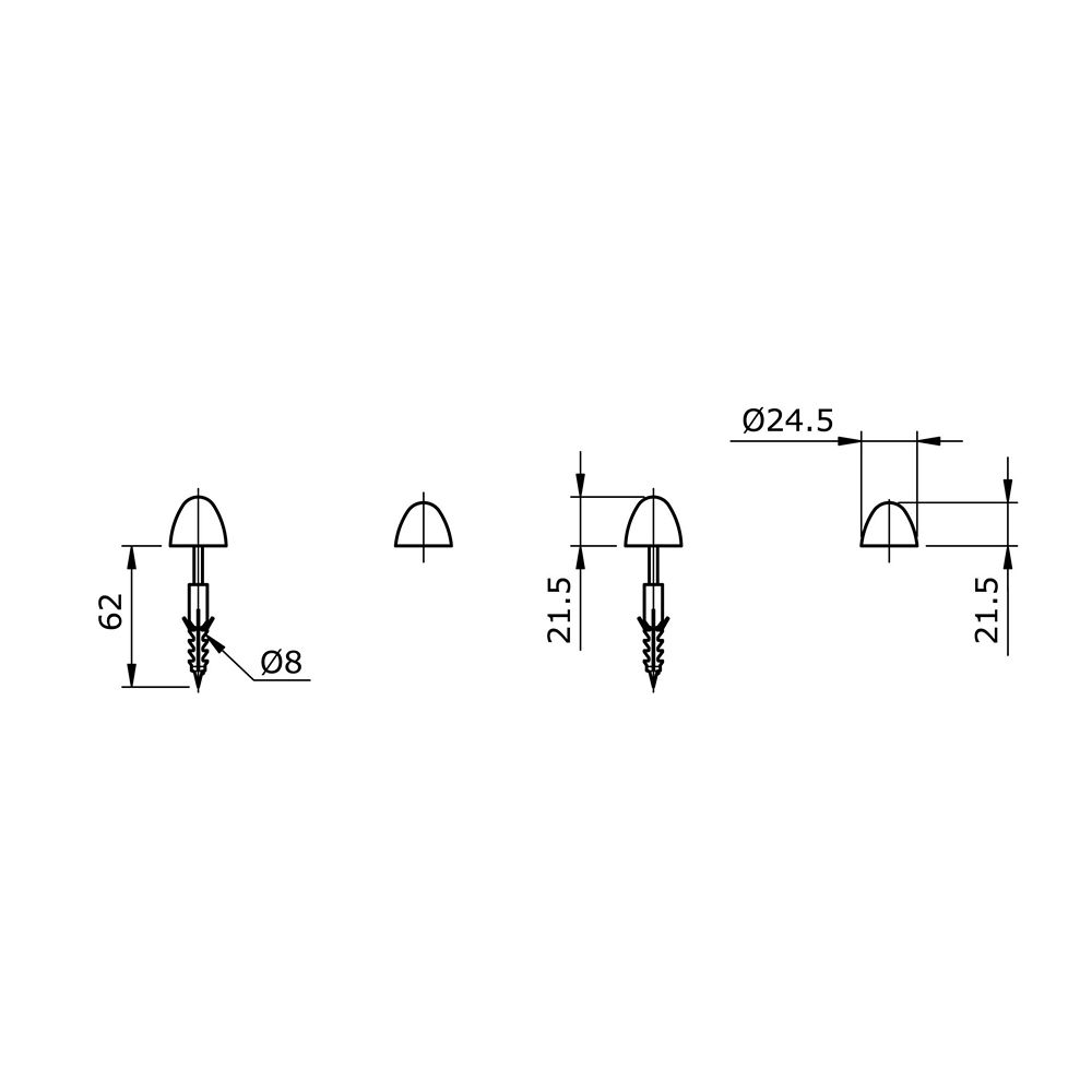 Vít và mũ chụp TOTO T53DSR#W (CW668J)