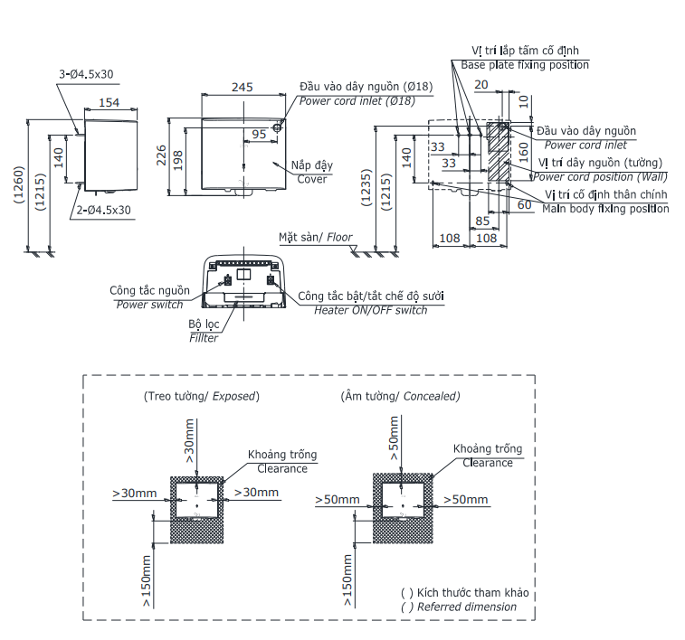 Máy sấy tay Toto TYC322WF