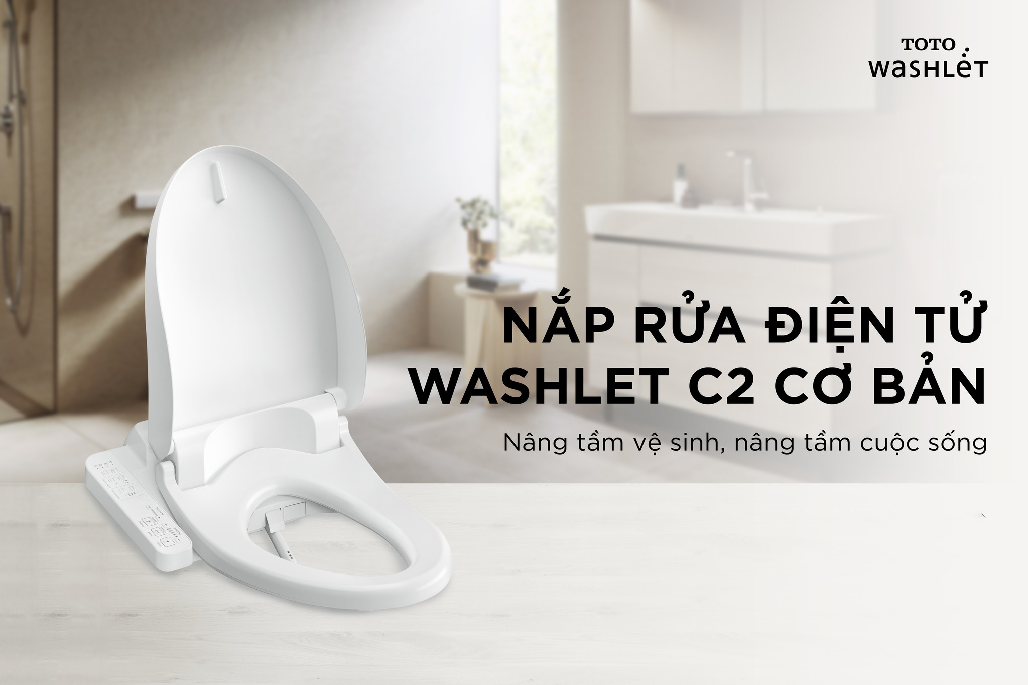 Nắp bồn cầu thông minh TOTO TCF23710AAA (W18) Washlet C2 cơ bản