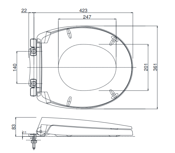 Nắp bồn cầu đóng êm TOTO TC392VS