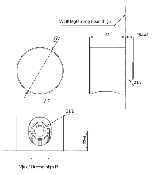 Cút nối tường TOTO TBW07020A dòng G dáng tròn
