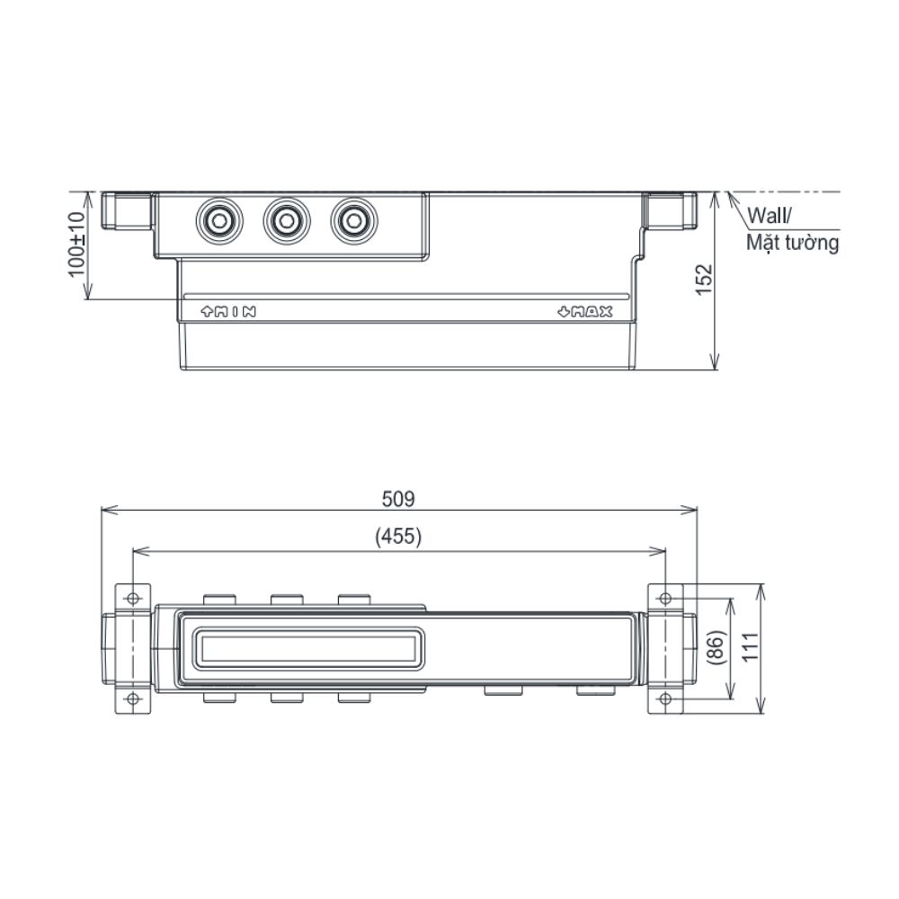 Phụ kiện âm tường TOTO TBN11DC0A (3 đường nước ra)