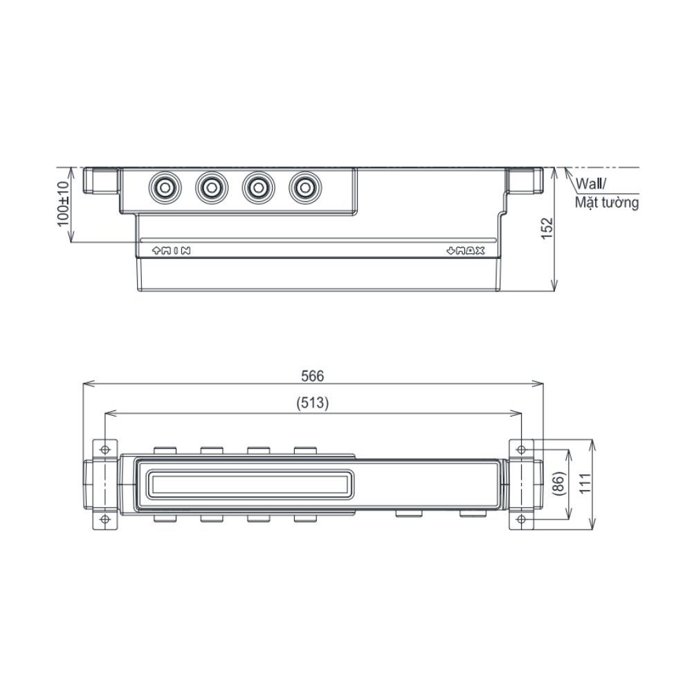 Phụ kiện âm tường TOTO TBN11FC0A (4 đường nước ra)