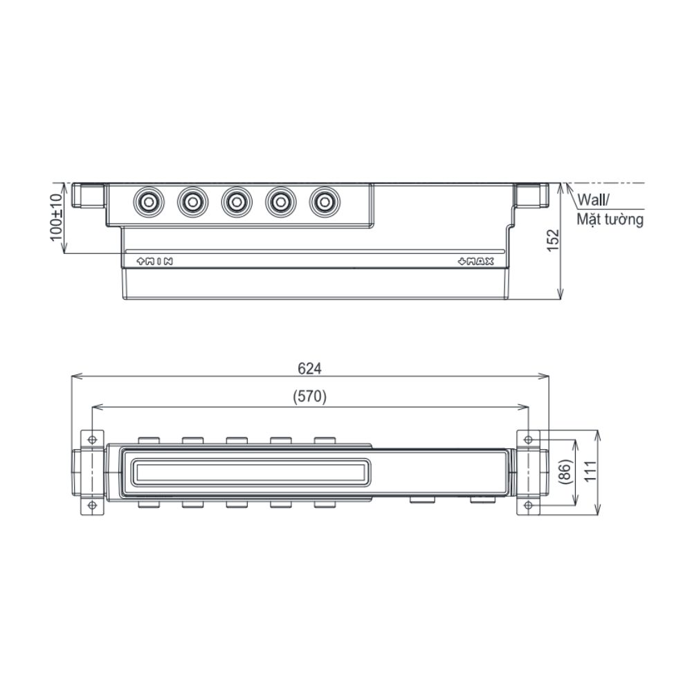 Phụ kiện âm tường TOTO TBN11HC0A (5 đường nước ra)