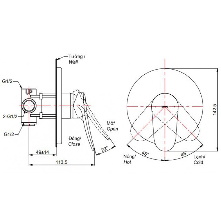 Van gật gù điều chỉnh nóng lạnh TOTO TBS04303B