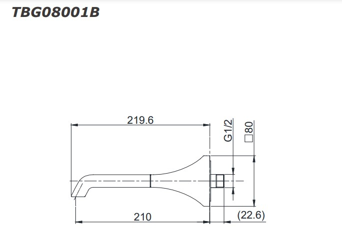 Vòi xả bồn âm tường GC TOTO TBG08001B