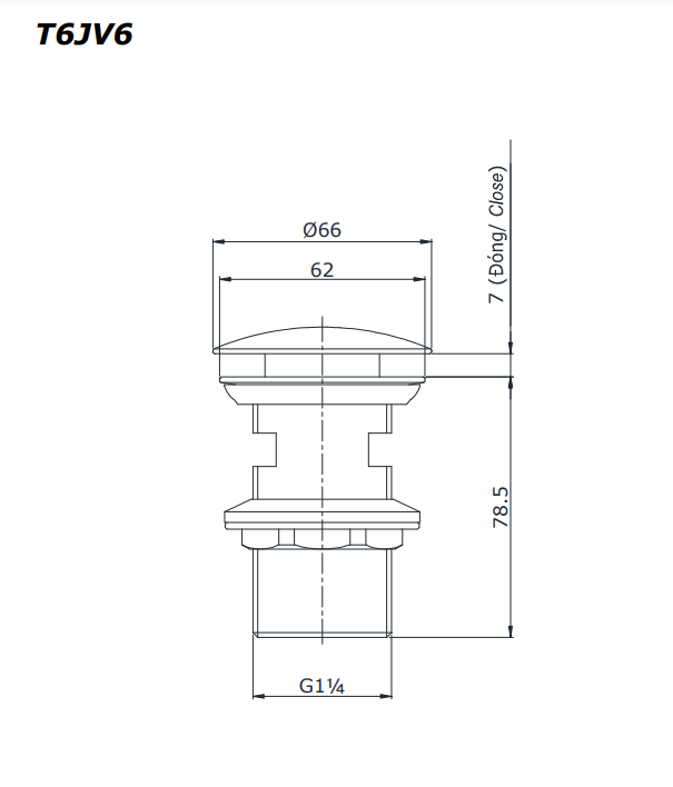 Bộ xả nhấn Lavabo TOTO T6JV6