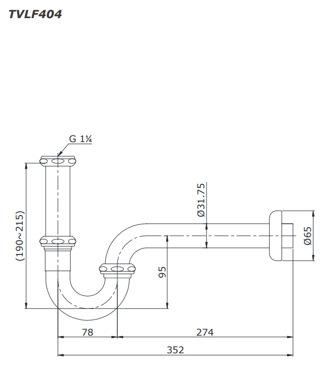 Ống thải chữ P TOTO TVLF404