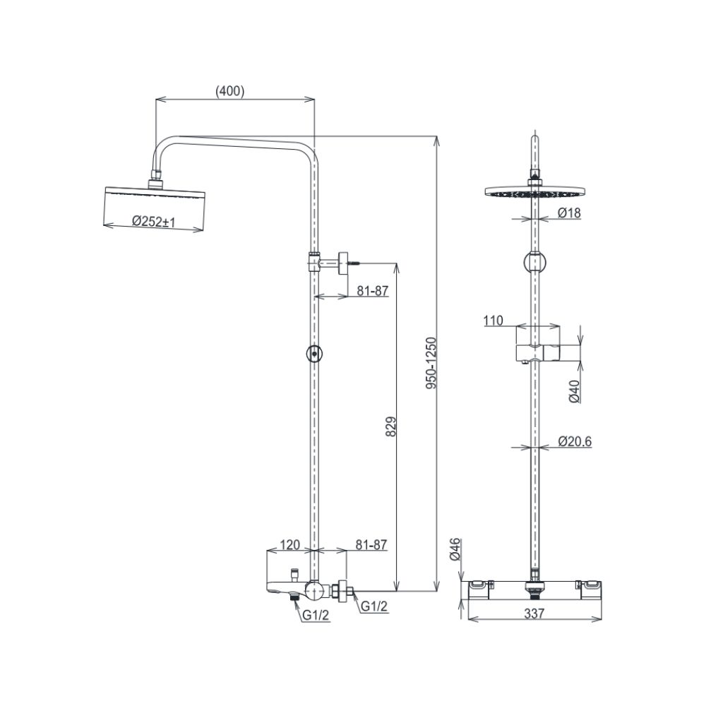 Sen cây nhiệt độ TOTO TBW11440V (kèm vòi xả bồn)