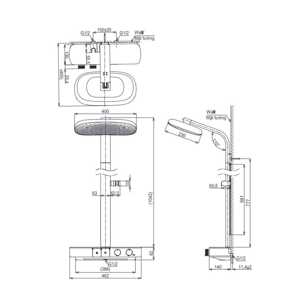 Sen cây nhiệt độ dòng G TOTO TBW14SC0A (kèm kệ để đồ)