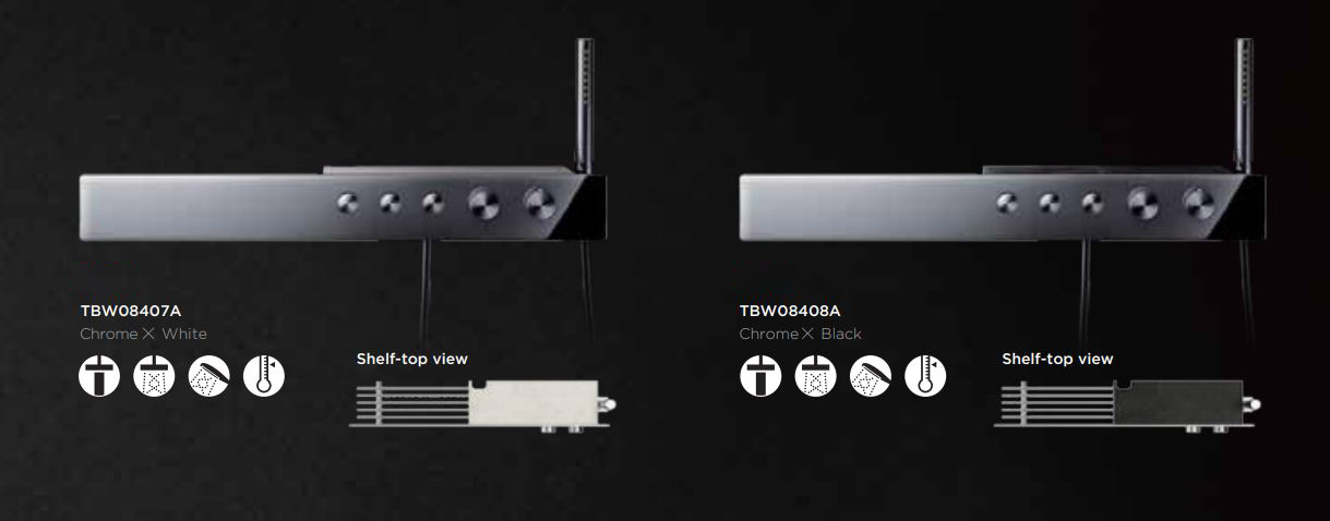 Bộ sen cây nhiệt độ TOTO TBW08408A dòng Z series kệ để đồ màu đen