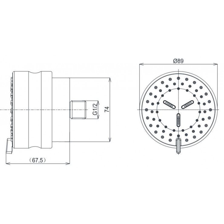 Đầu phun sen TOTO TBW07017A âm tường dòng L loại tròn 2 chế độ