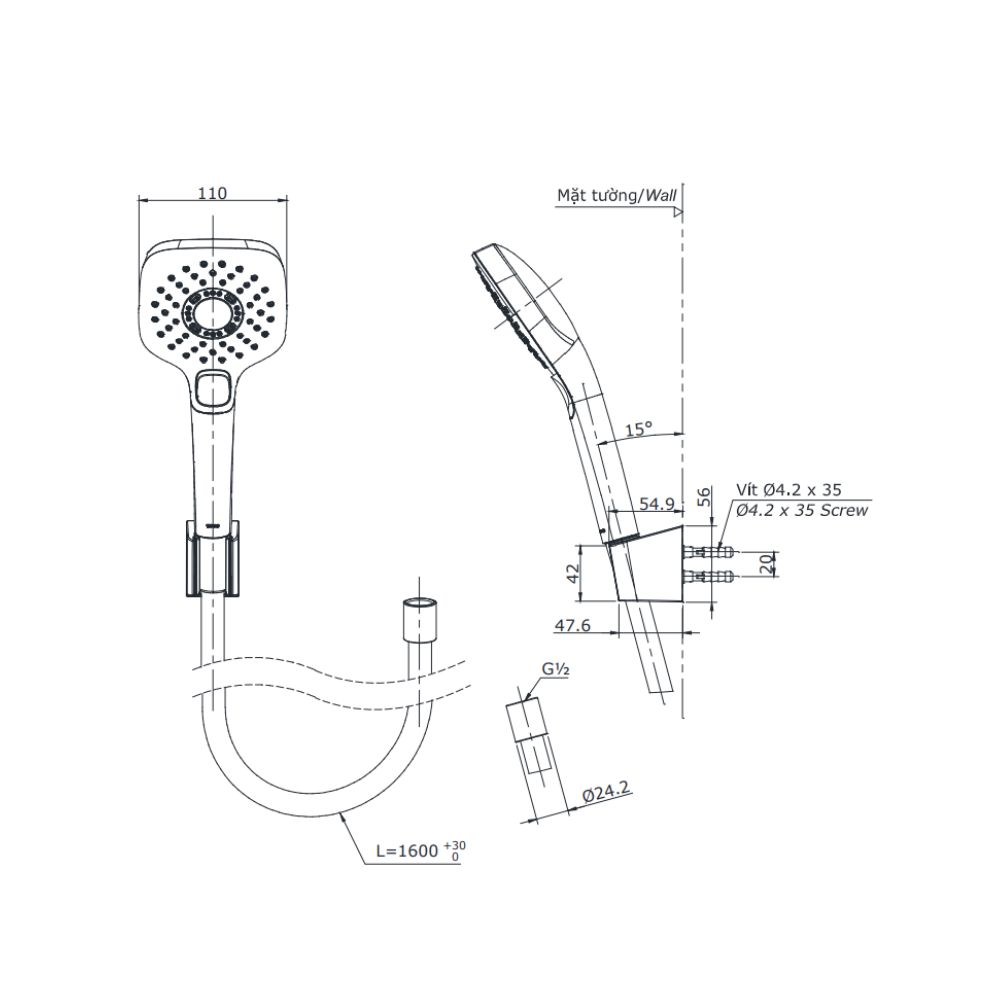 Bộ sen cây nóng lạnh TOTO TBW02002BA TBG04302VA TBW02006V