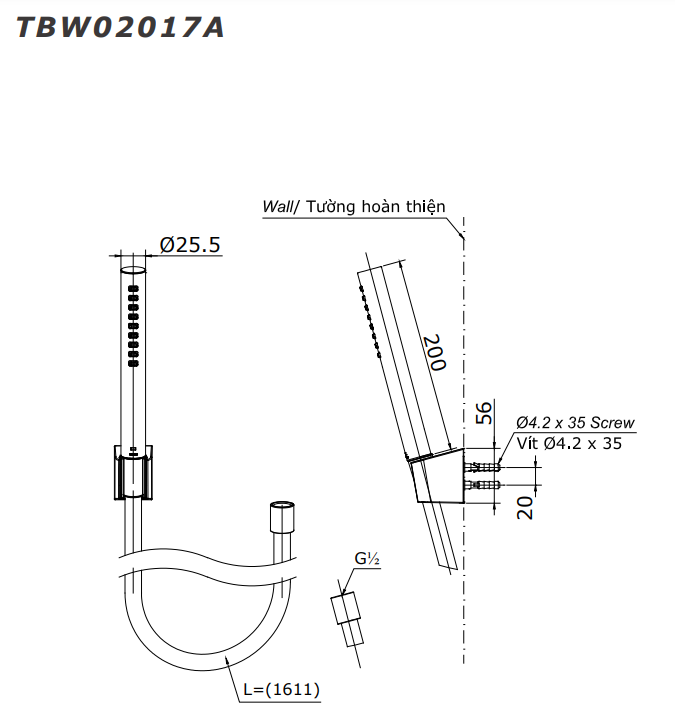 Bộ sen tắm nhiệt độ TOTO TBV03431V TBW02017A