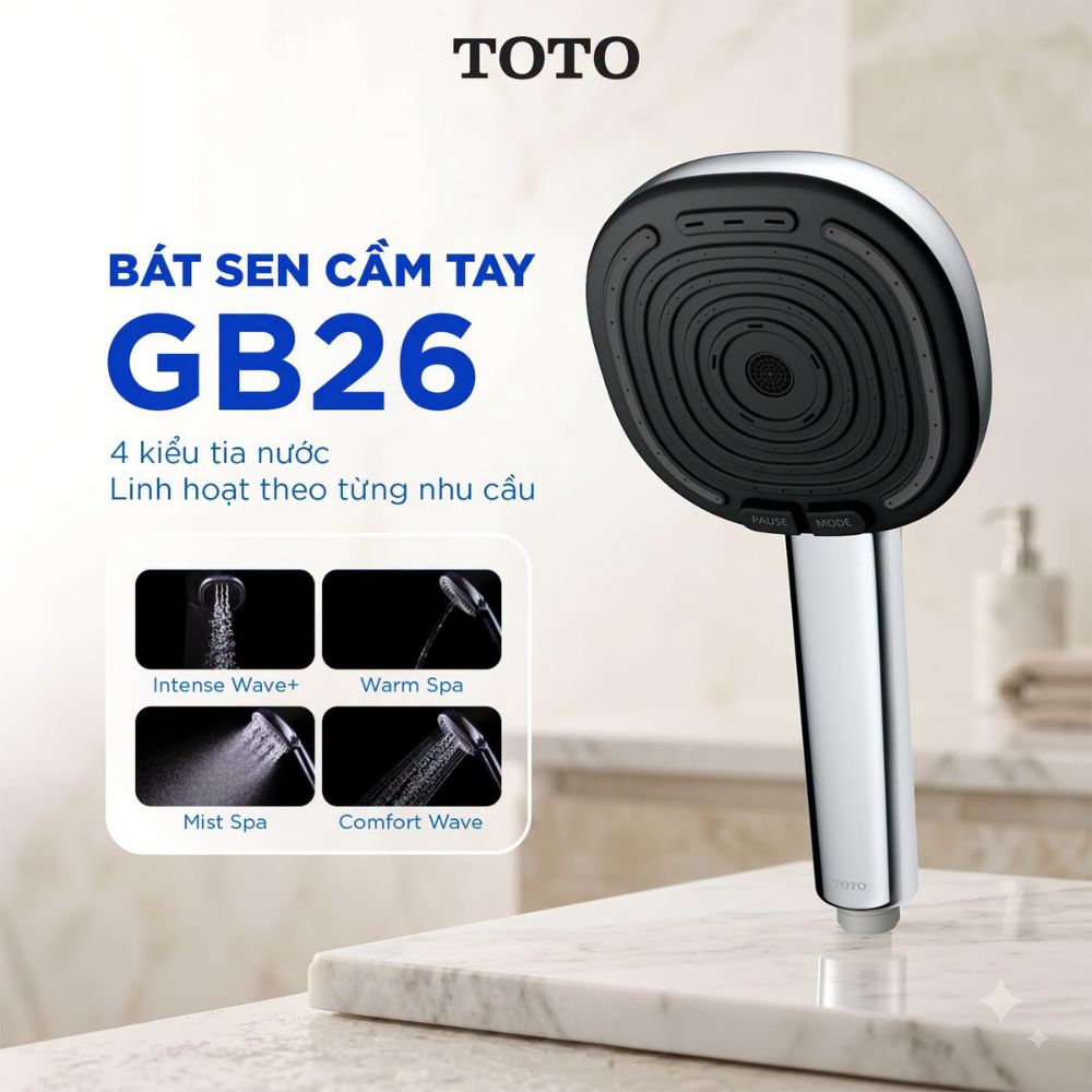 Tay sen tắm TOTO TBW15DE0A (4 chế độ, nút dừng nước)