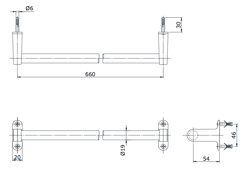 Thanh vắt khăn đơn TOTO TS113A2V2