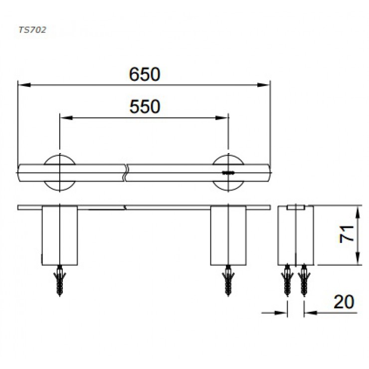 Thanh vắt khăn đơn TOTO TS702 Grand A (55cm)