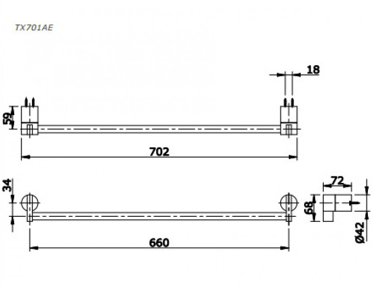 Thanh vắt khăn đơn TOTO TX701AE Ego
