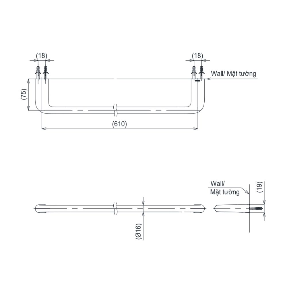 Thanh vắt khăn TOTO YT411S6V