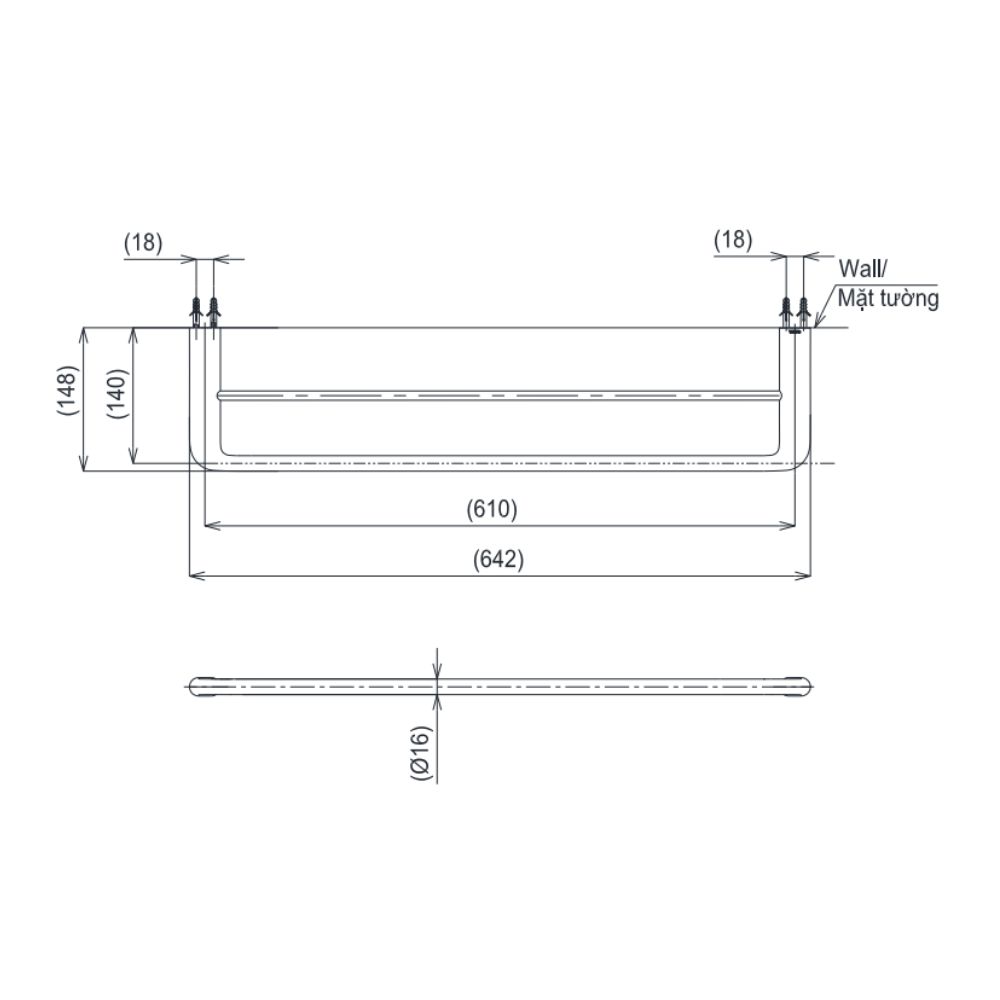 Thanh vắt khăn đôi TOTO YT411W6V