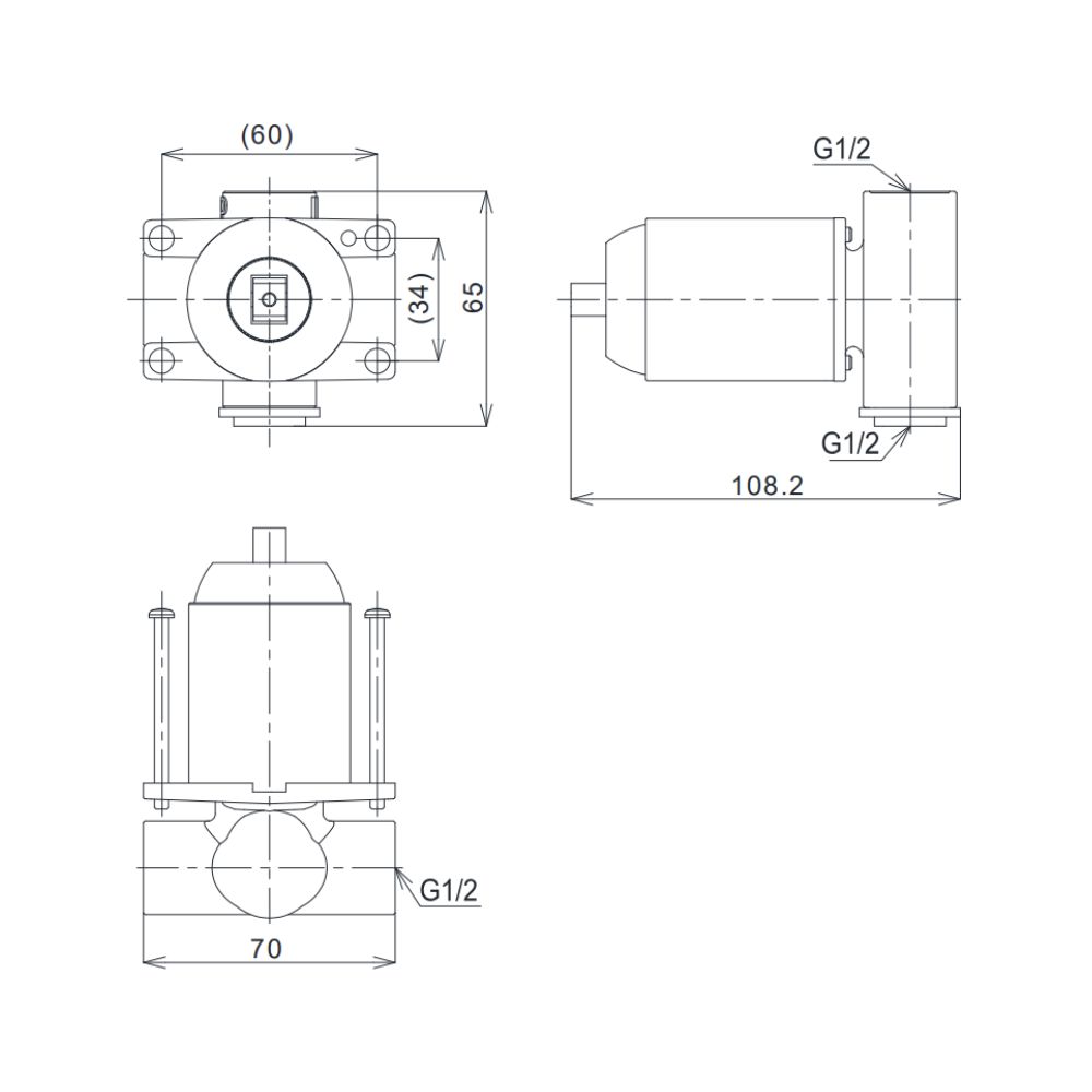 Van gật gù điều chỉnh nóng lạnh TOTO TBS06303A kèm phụ kiện âm tường TBS01303B1