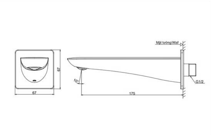 Vòi xả bồn âm tường GR TOTO TBG02001B