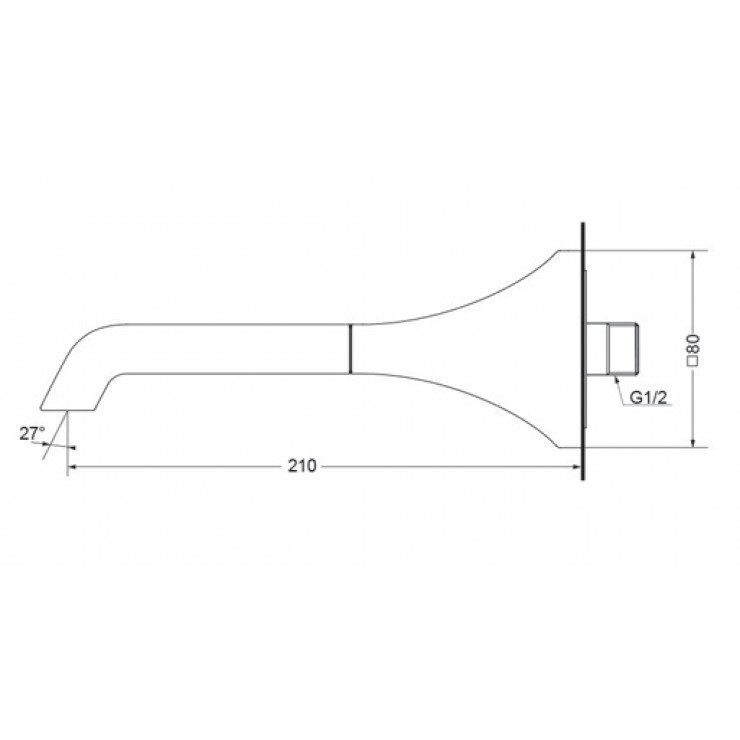 Vòi xả bồn âm tường GC TOTO TBG08001B