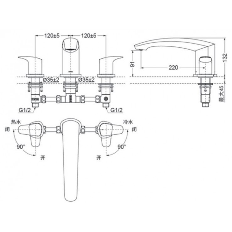 Vòi xả bồn tắm TOTO TBG09201B nóng lạnh