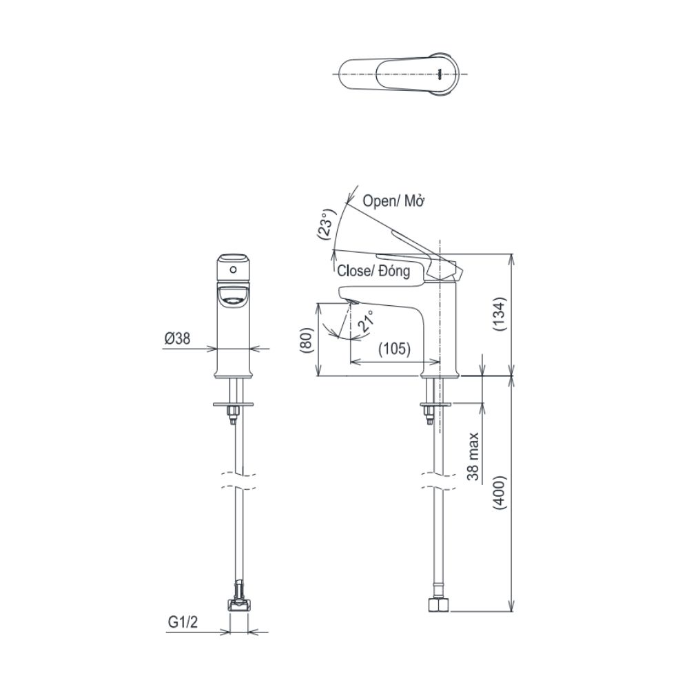 Vòi lavabo lạnh TOTO TLS101A0V New Standard