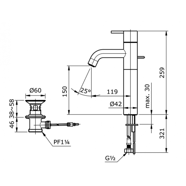 Vòi lavabo nóng lạnh Ego II TOTO TX116LESV4BR