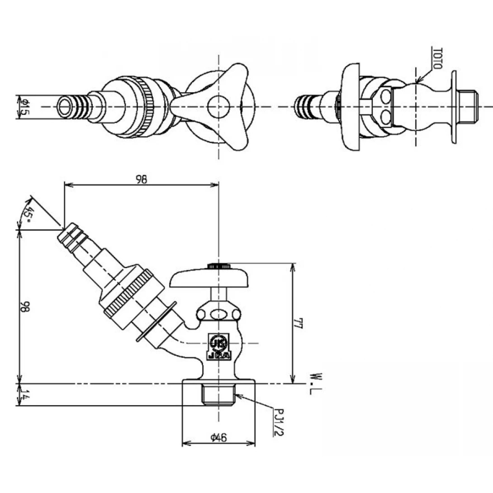 Vòi nước lạnh gắn tường TOTO T28UNH13