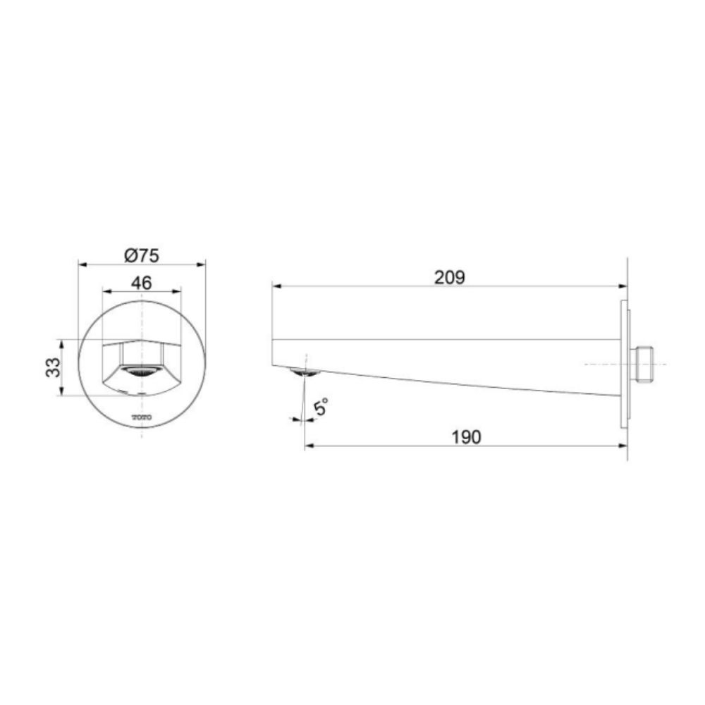 Vòi xả bồn âm tường GN TOTO TBG160H0A