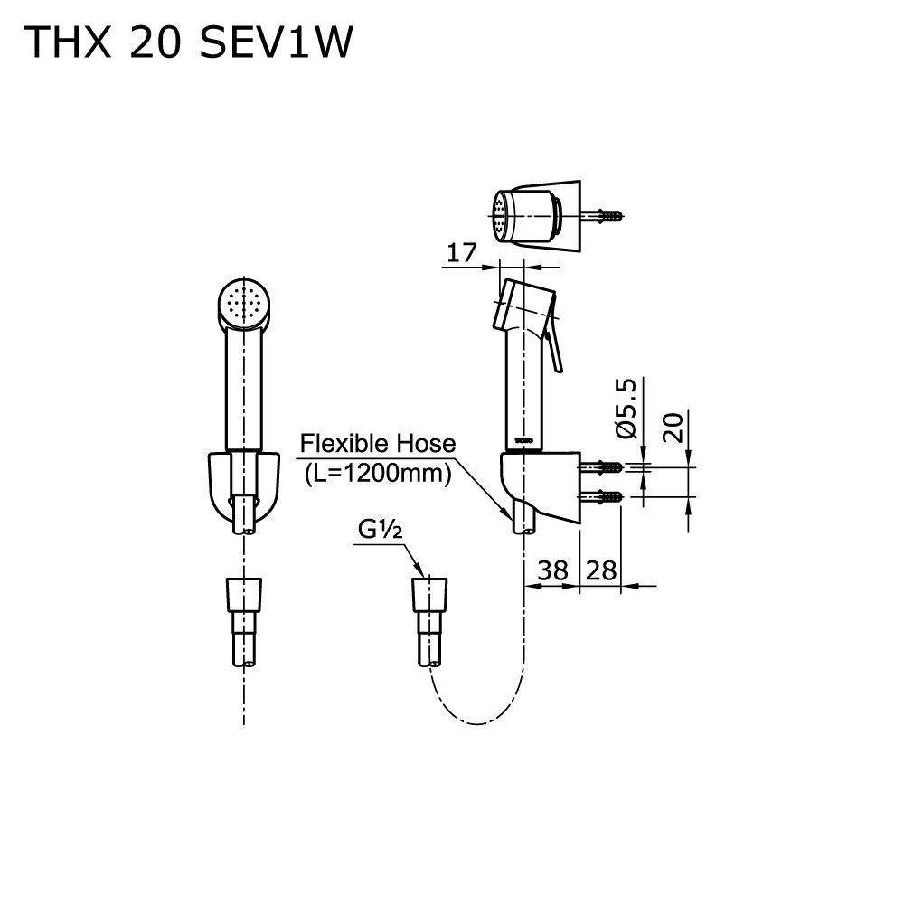 Vòi xịt vệ sinh TOTO THX20SEV1