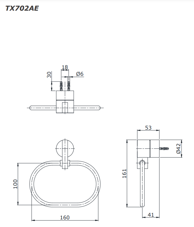 Vòng treo khăn TOTO TX702AE