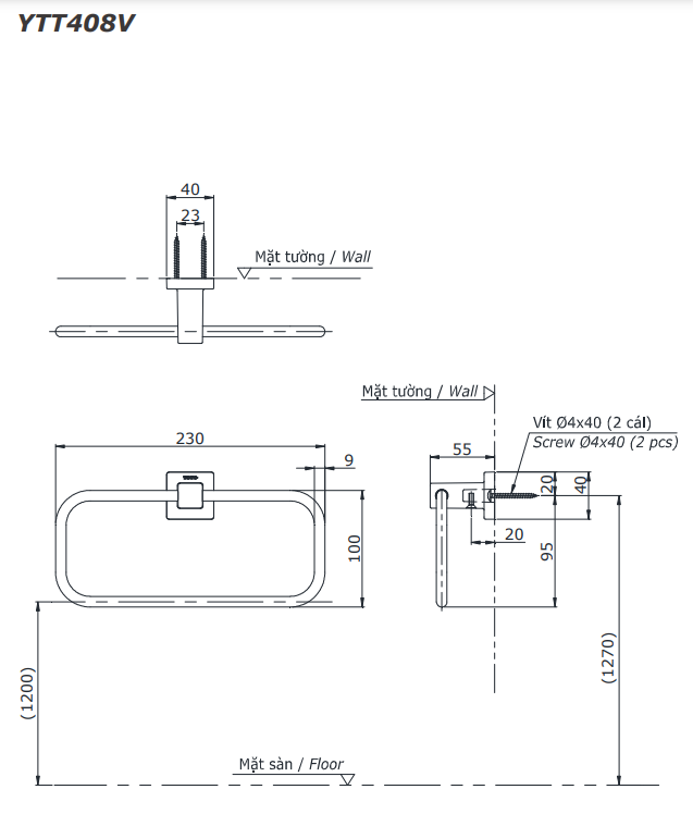 Vòng treo khăn TOTO YTT408V
