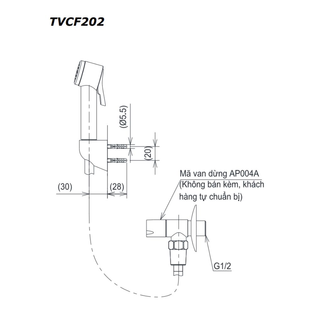 Vòi xịt vệ sinh TOTO TVCF202
