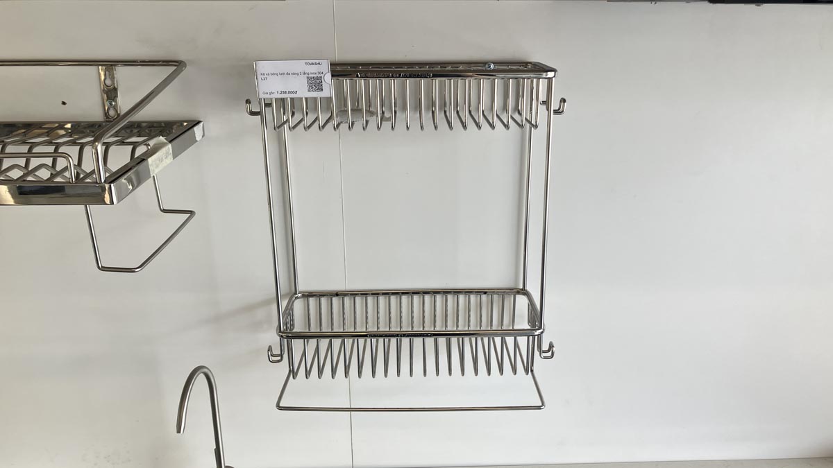 Kệ xà bông lưới đa năng 2 tầng inox 304 Tovashu L3T