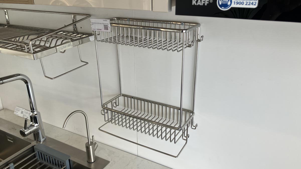 Kệ xà bông lưới đa năng 2 tầng inox 304 Tovashu L3T