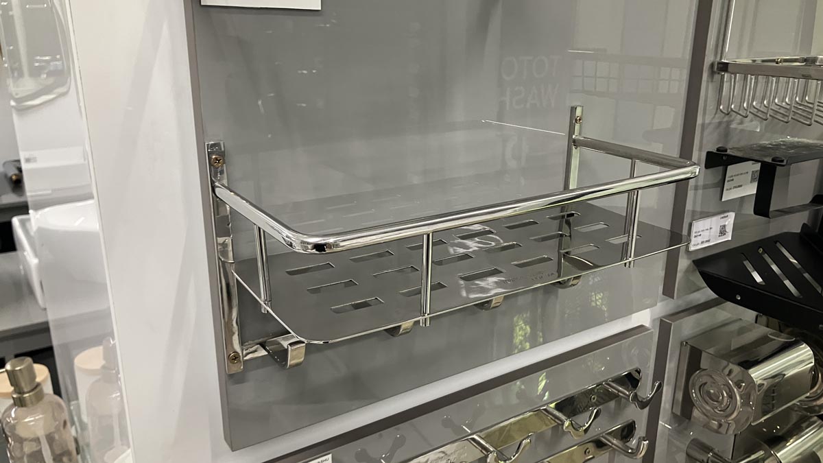 Kệ inox tấm dài đơn có móc inox 304 Tovashu MTD1