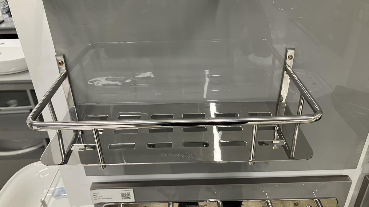 Kệ inox tấm dài đơn có móc inox 304 Tovashu MTD1