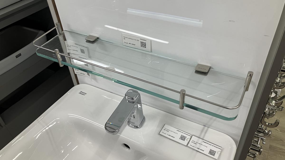 Kệ kiếng cường lực inox 304 Tovashu A9