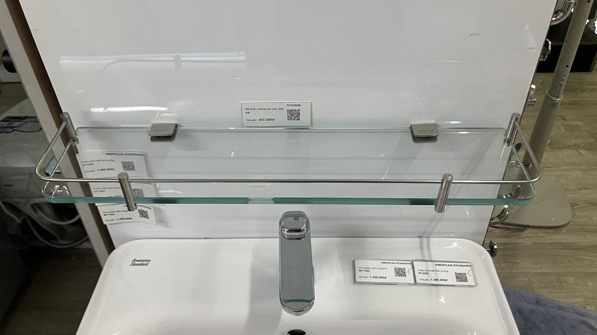 Kệ kiếng cường lực inox 304 Tovashu A9