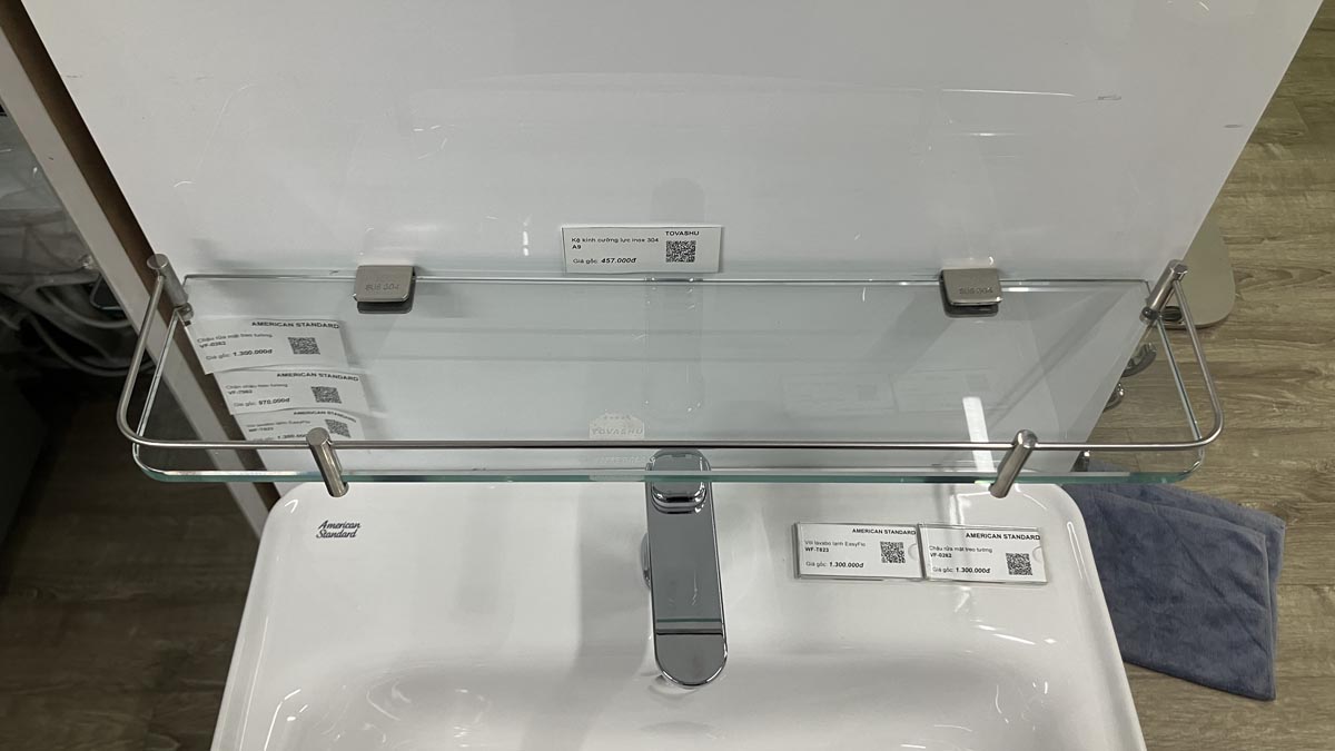 Kệ kiếng cường lực inox 304 Tovashu A9