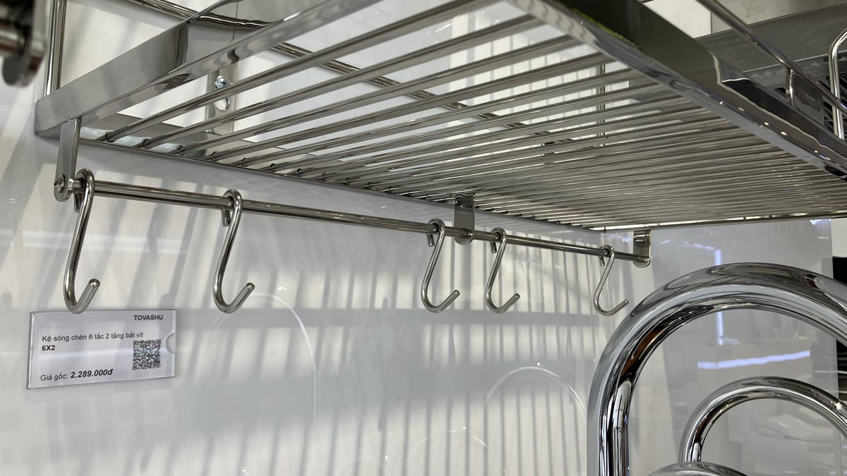 Kệ sóng chén 6 tấc 2 tầng bắt vít 6X2