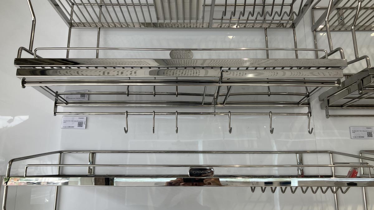 Kệ sóng chén 8 tấc 2 tầng treo có khay U8T2