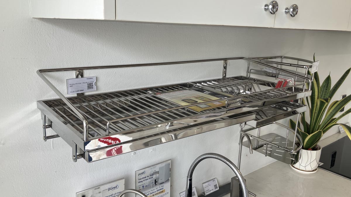 Kệ sóng chén 8 tấc 1 tầng bắt vít có khay U8X1