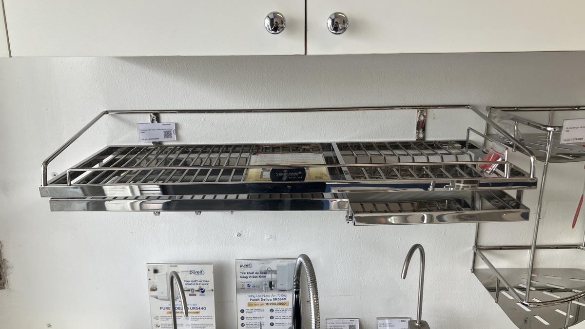 Kệ sóng chén 8 tấc 1 tầng bắt vít có khay U8X1